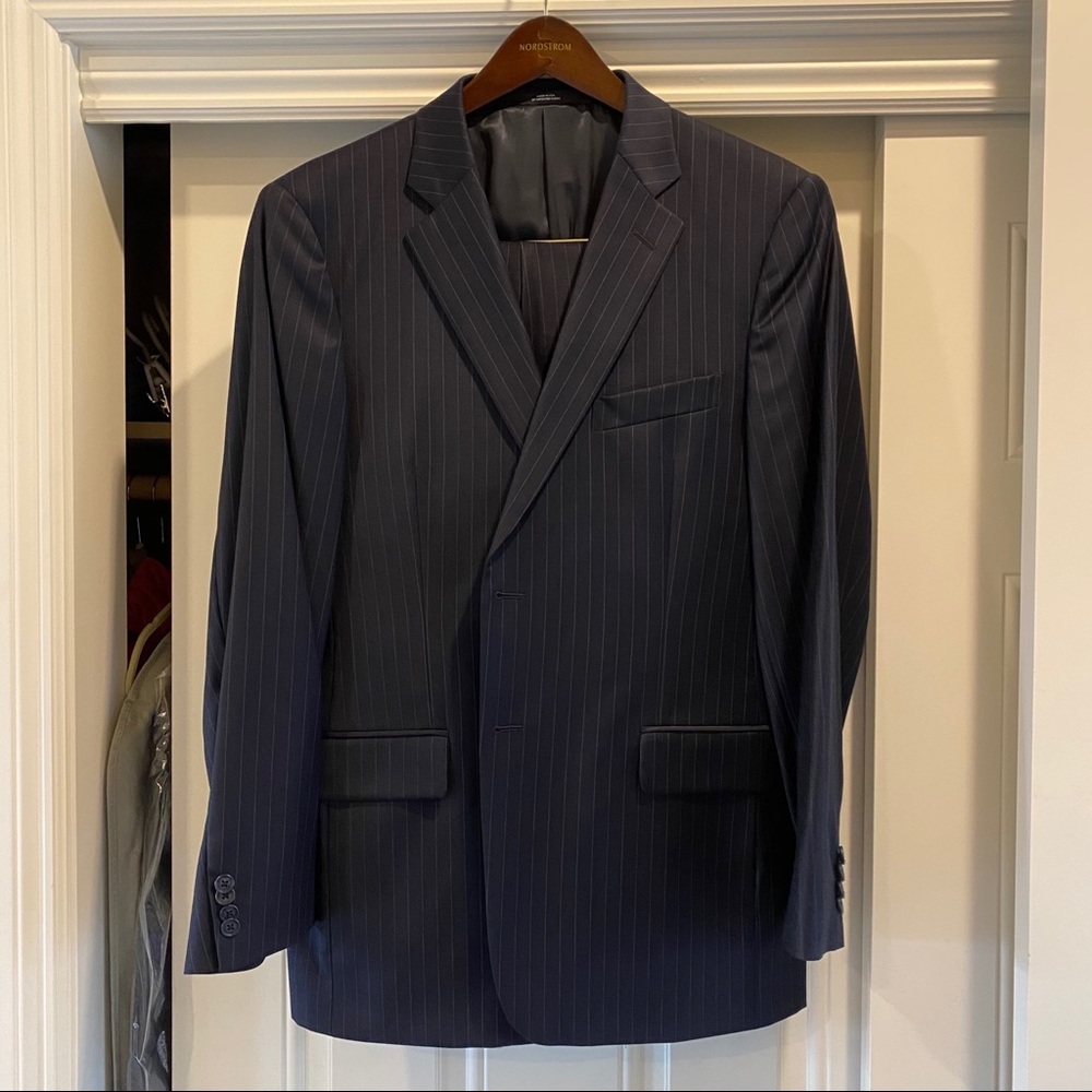 John W. Nordstrom navy blue pinstripe suit 42R